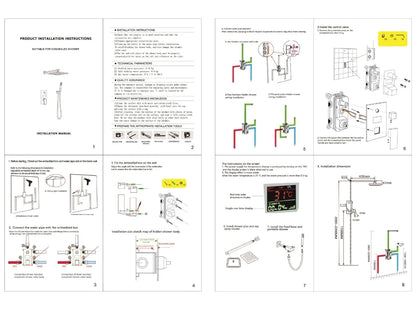 Inbouw regendoucheset - Digitaal display - Collie Mat zwart