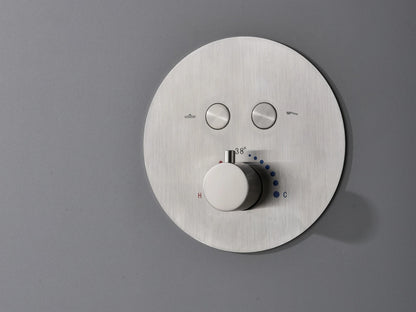 Thermostatische inbouw regendoucheset - Bombay Geborsteld RVS