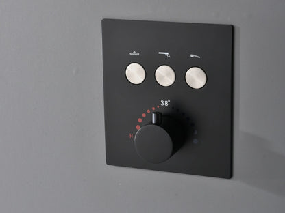 Thermostatische inbouw regendoucheset - Tuatara Mat zwart