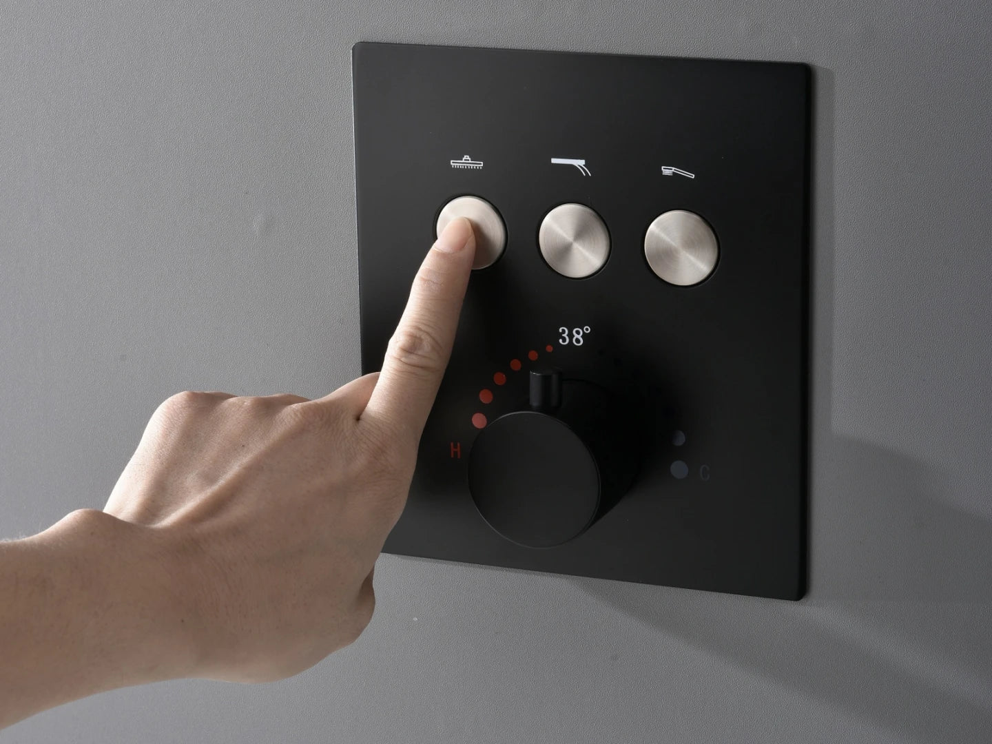 Thermostatische inbouw regendoucheset - Tuatara Mat zwart