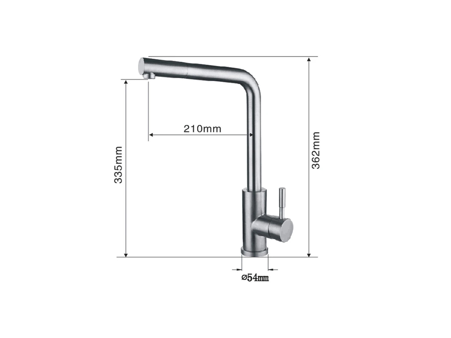 Keukenkraan - Uittrekbare uitloop - Rosa Mat zwart - 36cm