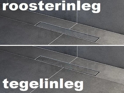 Douchedrain - Tegelrooster - Bristol Geborsteld RVS - 120x7x7cm