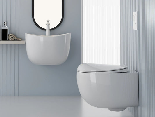 Hangend rimless toilet - Fresno Glans wit