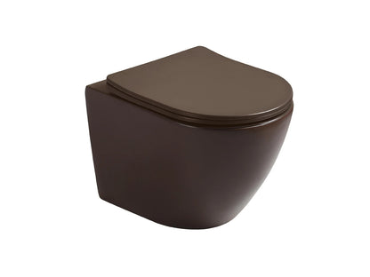 Hangend rimless toilet - Alaska Mat bruin - 49x37x37cm