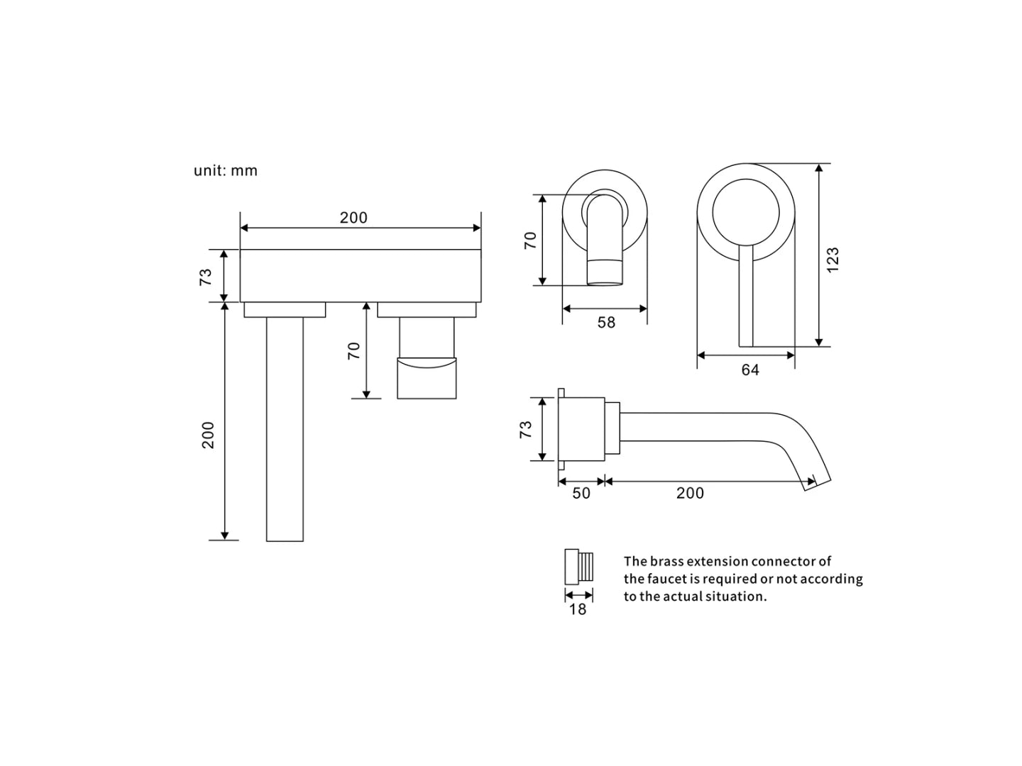 Inbouw wastafelmengkraan met inbouwbox - Zato Rose goud - 20cm