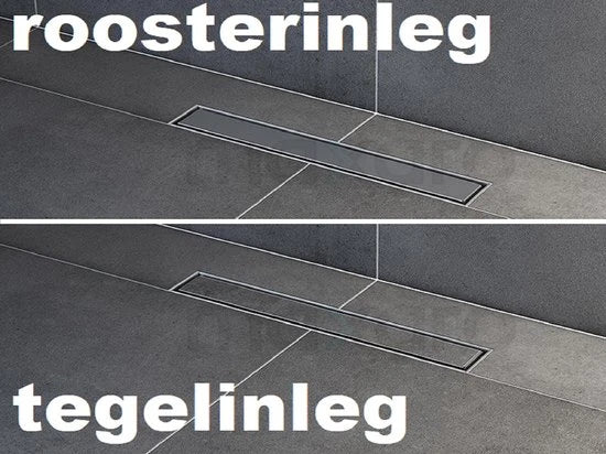 Douchedrain - Tegelrooster - Bristol Geborsteld RVS - 90x7x7cm