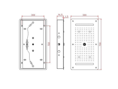 5 in 1 thermostatisch inbouw regendoucheset - Lion Chroom