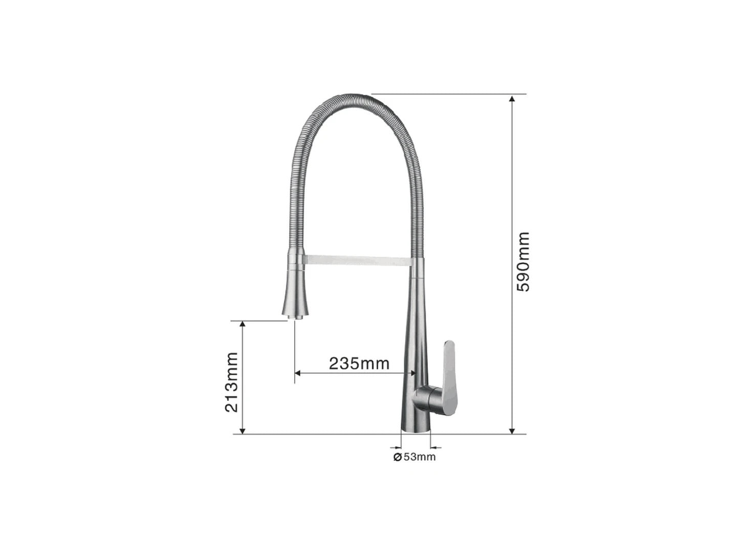 Keukenkraan - Uitneembare uitloop - Bixa Geborsteld RVS - 59cm