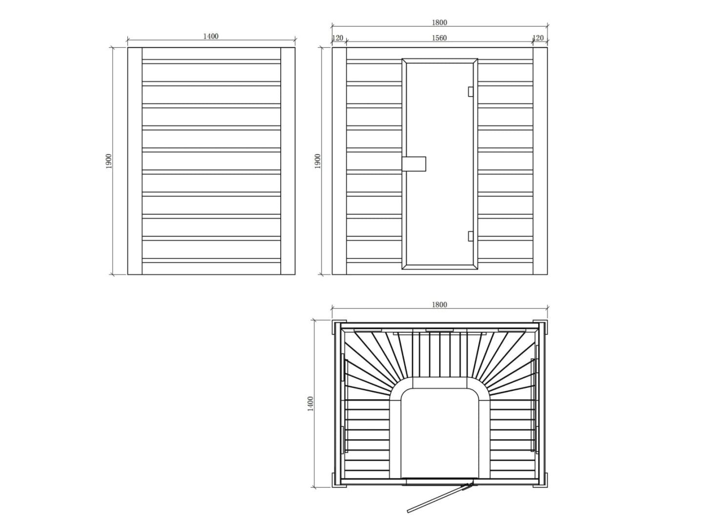 Sauna met infrarood stralers - Jacky Licht bruin - 140x180x190cm