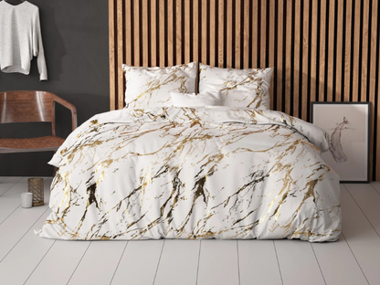 COMFY® Marble Wit Dekbedovertrek - 200 x 220