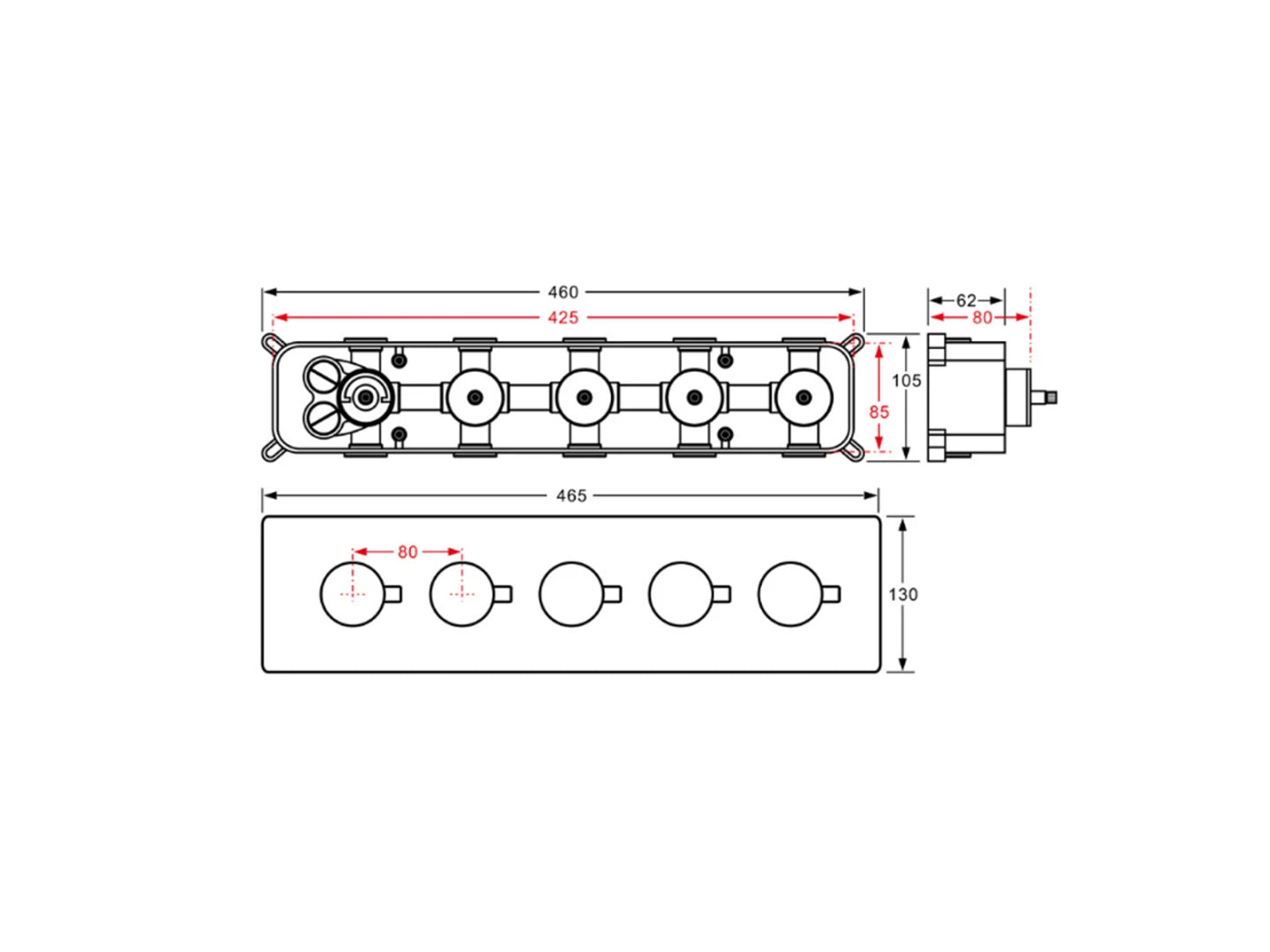 Thermostatisch inbouw regendoucheset - Ibex Chroom