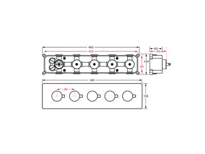 Thermostatisch inbouw regendoucheset - Ibex Chroom