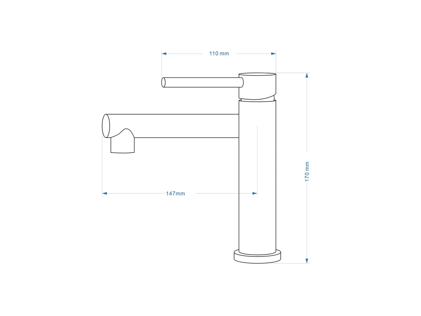 Fonteinkraan - Ricky Geborsteld RVS - 17cm