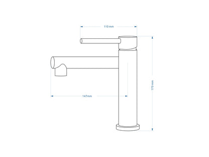 Fonteinkraan - Ricky Geborsteld RVS - 17cm