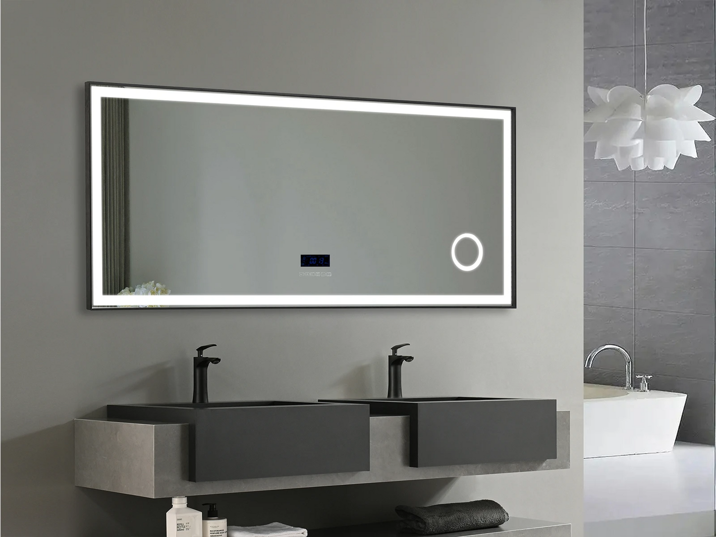 LED Badkamerspiegel - Bluetooth - Joshua Mat zwart - 160x70cm