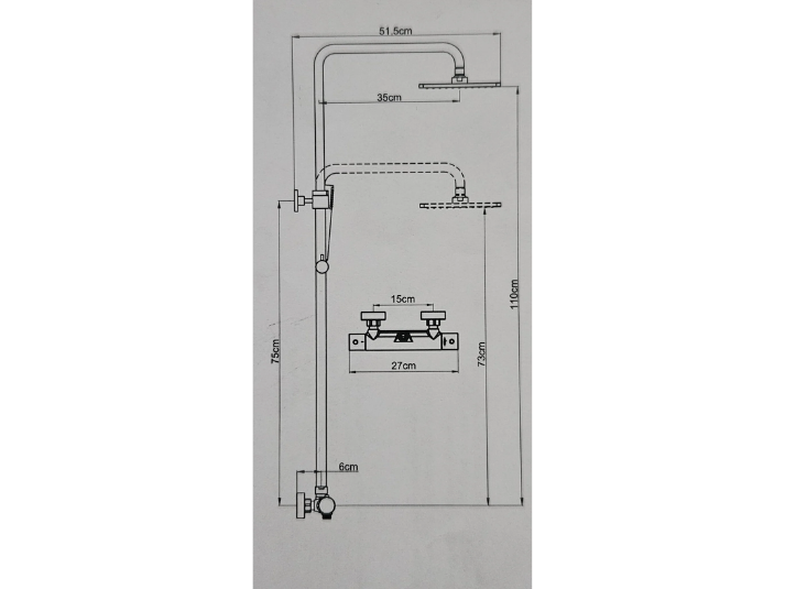 Luxora® Doucheset Opbouw Thermostatisch - Hoogte Verstelbaar - Brons