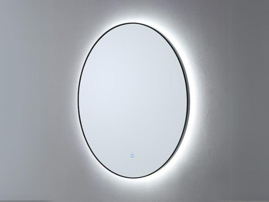 Luxora® Ronde LED Badkamerspiegel - Spiegelverwarming - Mat Zwart 100 cm