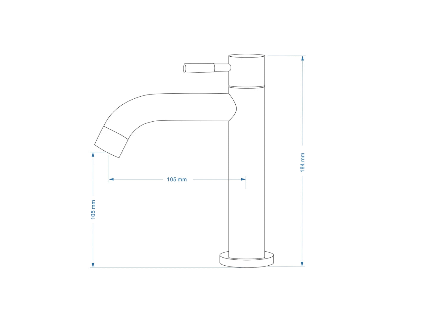 Fonteinkraan - Paulson Mat zwart - 18,4cm