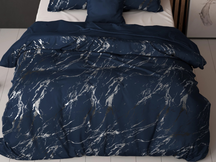 COMFY® Marble Indigo Dekbedovertrek - 200 x 220