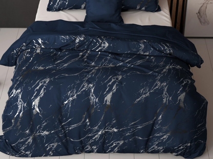 COMFY® Marble Indigo Dekbedovertrek - 200 x 220