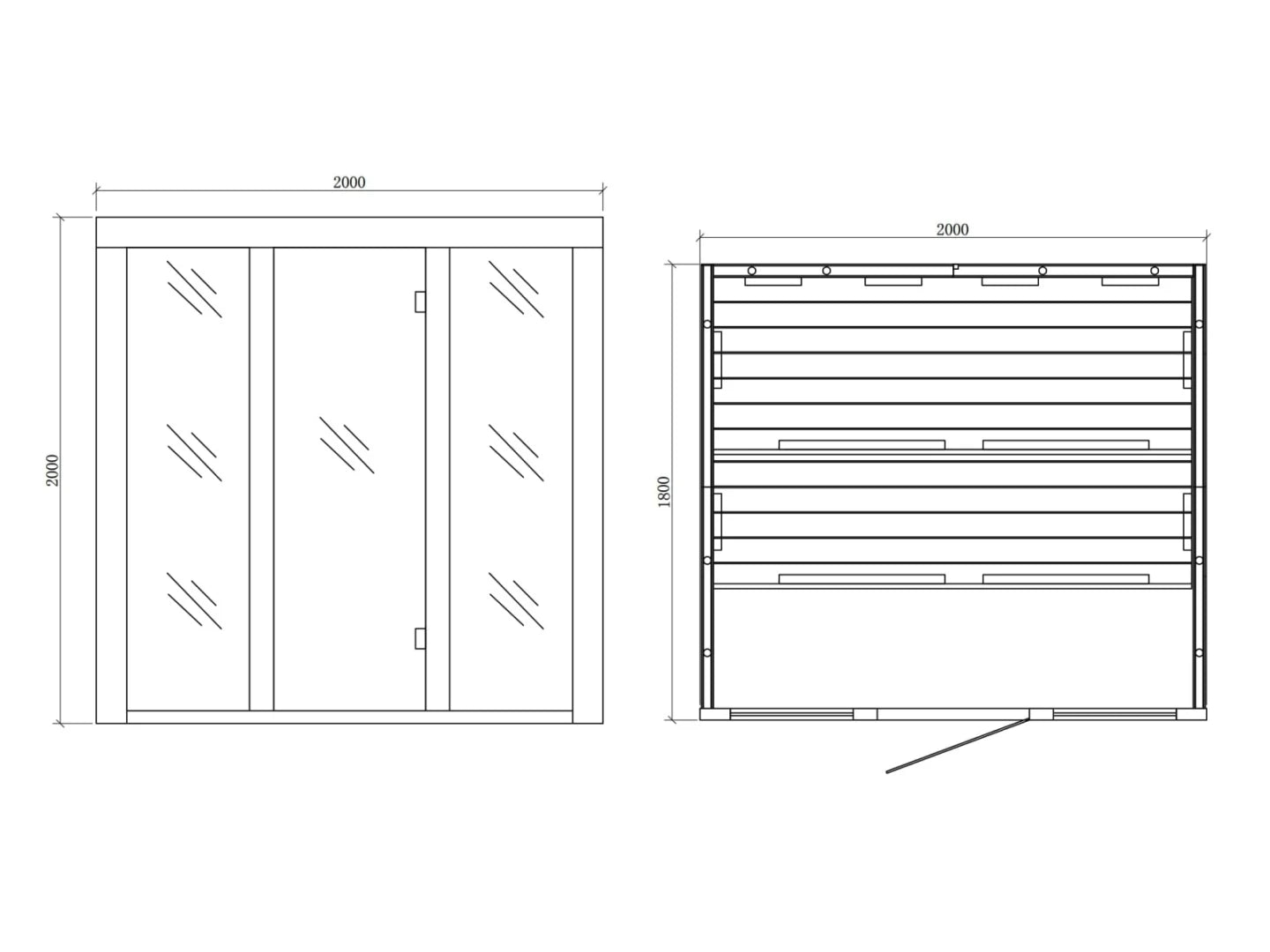 Sauna met infrarood stralers - Milly Bruin - 180x200x200cm