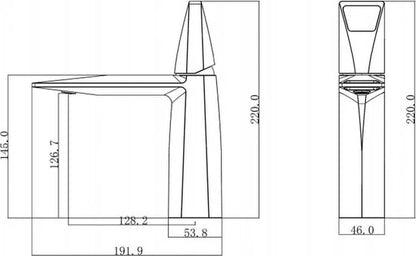 Wastafelkraan - Temis Mat zwart - 22cm