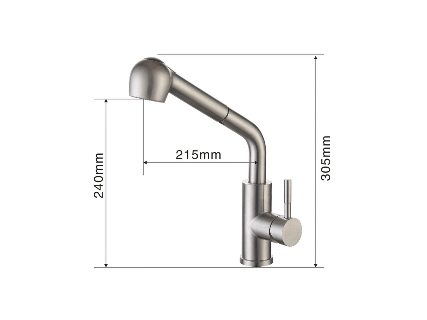 Keukenkraan - Uittrekbare sproeikop - Musa Mat zwart - 30cm