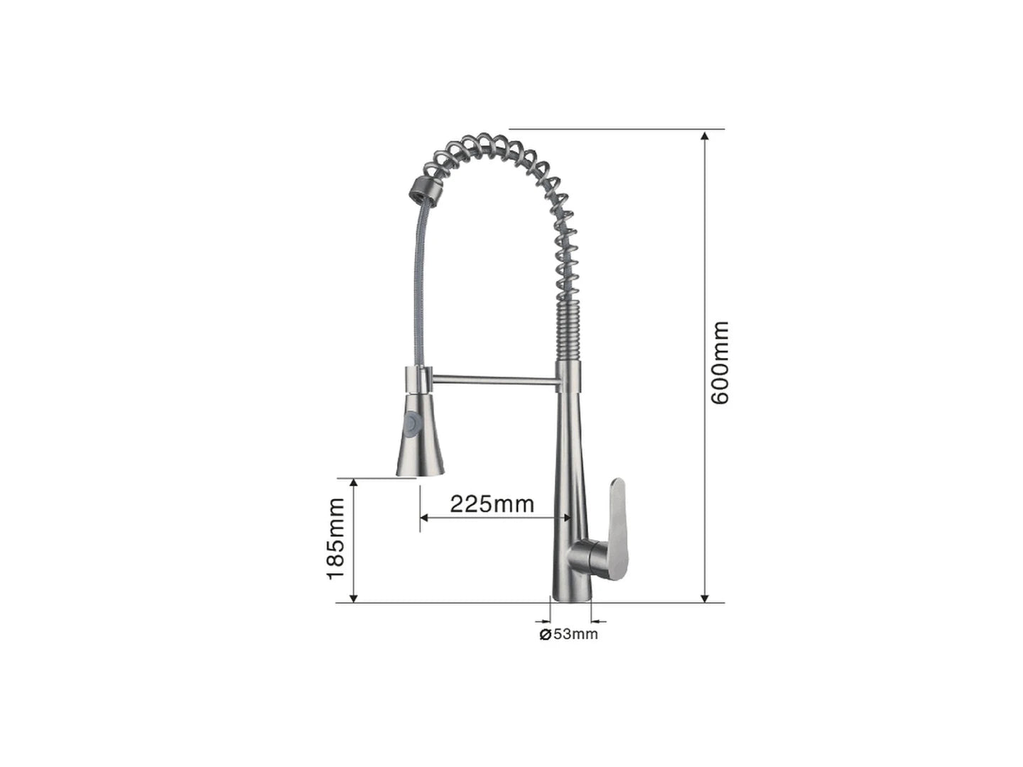 Keukenkraan - Uitneembare uitloop - Tilia Mat zwart - 60cm