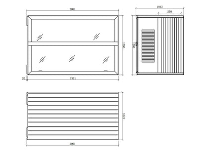 Sauna met infrarood stralers - Joe Bruin, zwart - 104x130x200cm