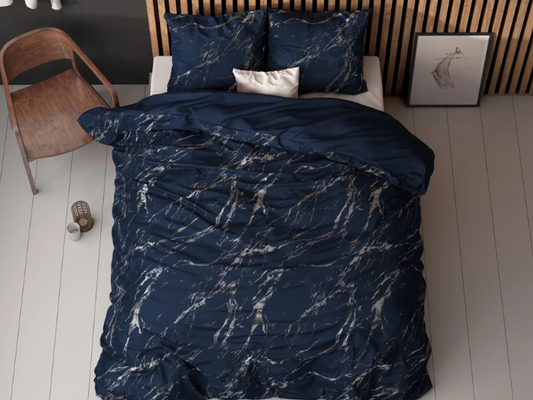 COMFY® Marble Indigo Dekbedovertrek - 140 x 220