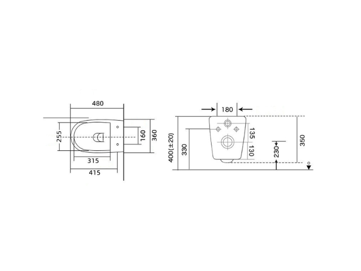 Hangend Toilet - Jama Randloos Compact - Platte Softclose Zitting