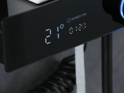 Thermostatisch opbouw regendoucheset - Digitaal display - Ranna Mat zwart