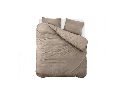 COMFY® Teddy Katoen Dekbedovertrek Diep Taupe - 200 x 200/220