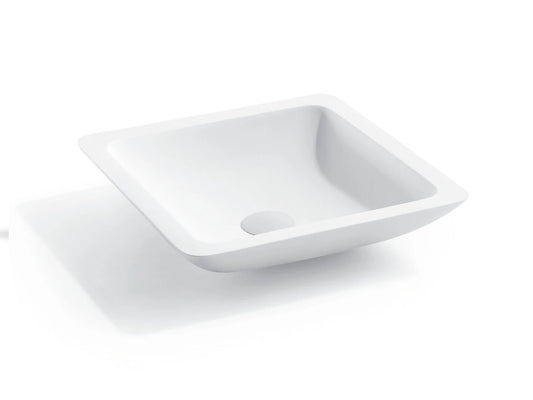 Opzet waskom - Solid surface - Bren Mat wit - 40x40x14cm