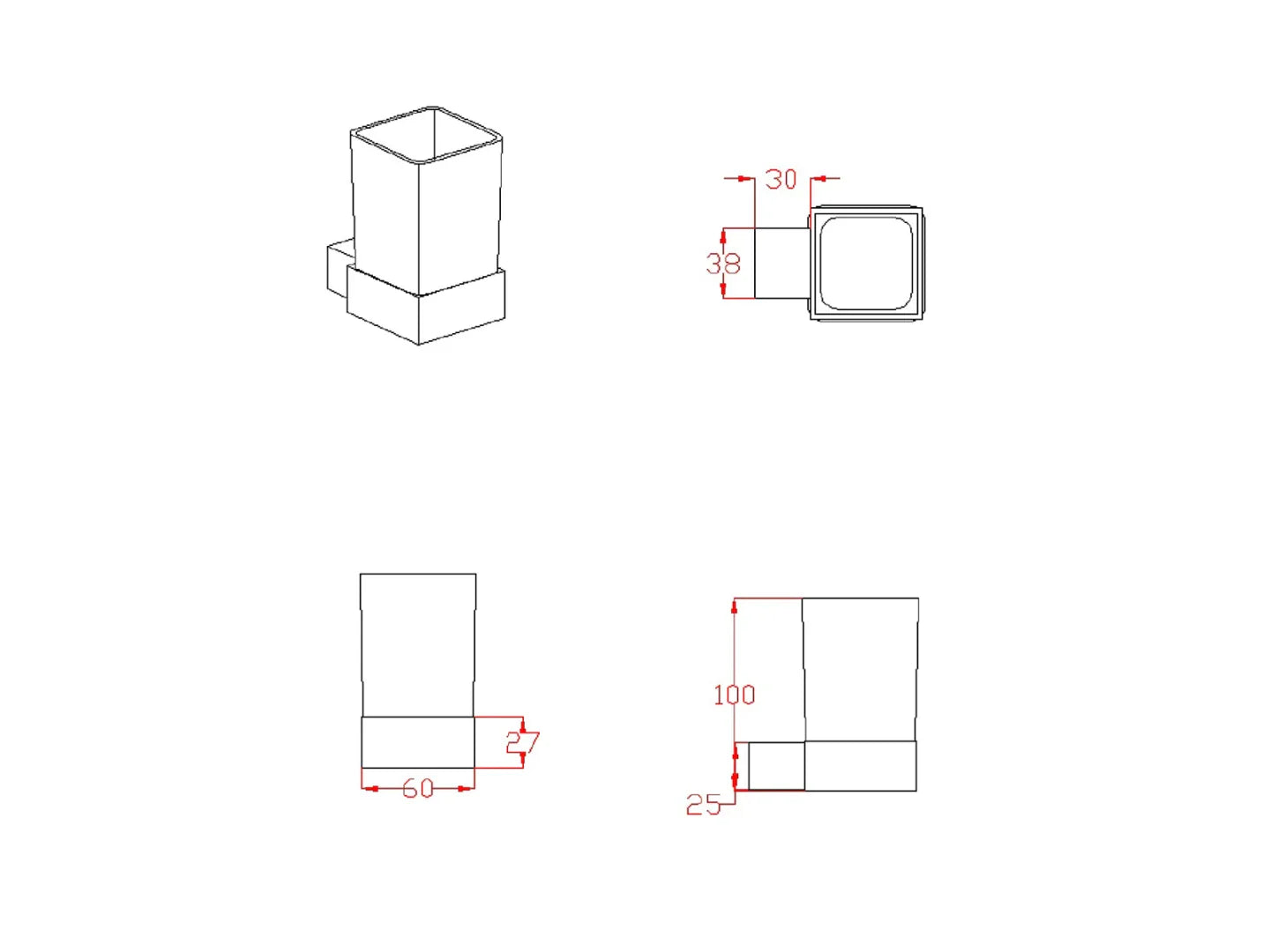 Handdoekhaak - 10x1,5x5cm Geborsteld RVS