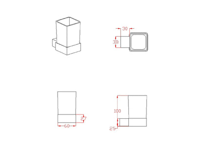 Handdoekhaak - 10x1,5x5cm Geborsteld RVS