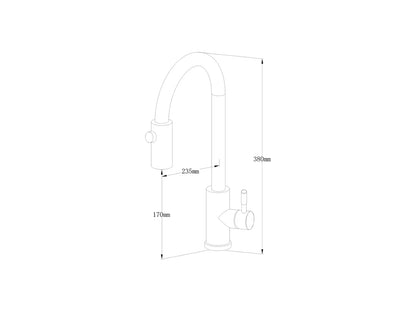 Keukenkraan - Uittrekbare sproeikop - Viola Mat zwart - 42cm