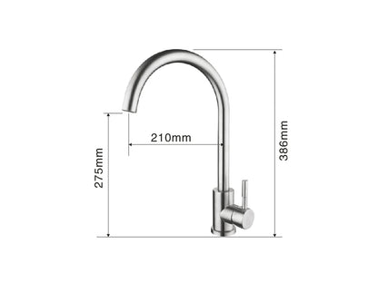 Keukenkraan - Salix Geborsteld RVS - 38cm