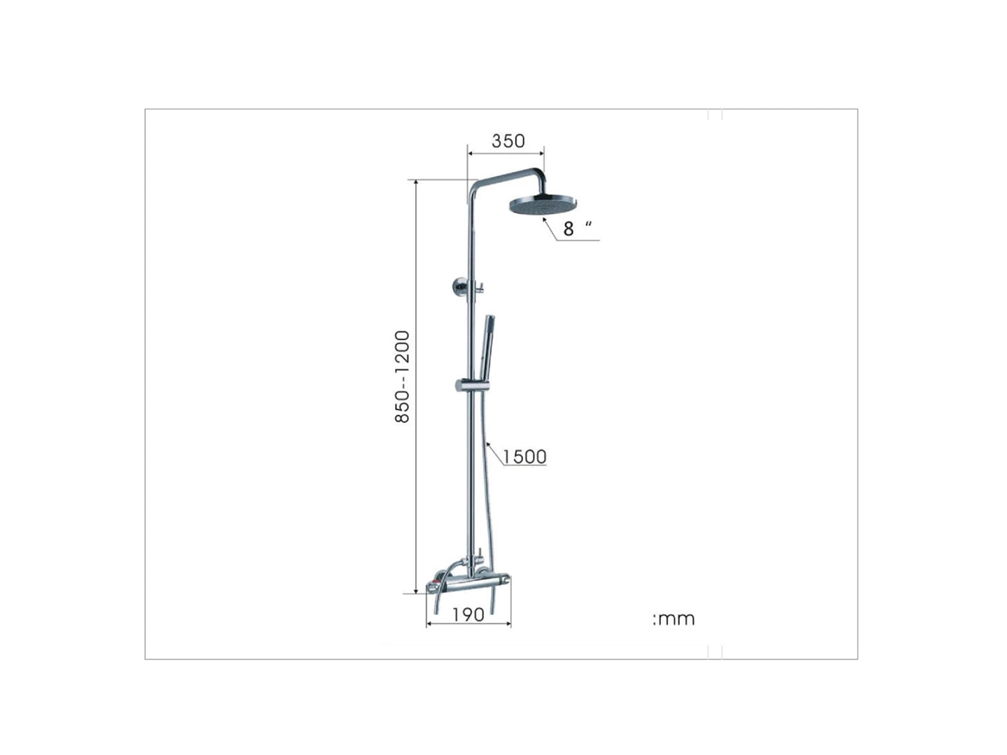 Thermostatisch opbouw regendoucheset - Misa Chroom