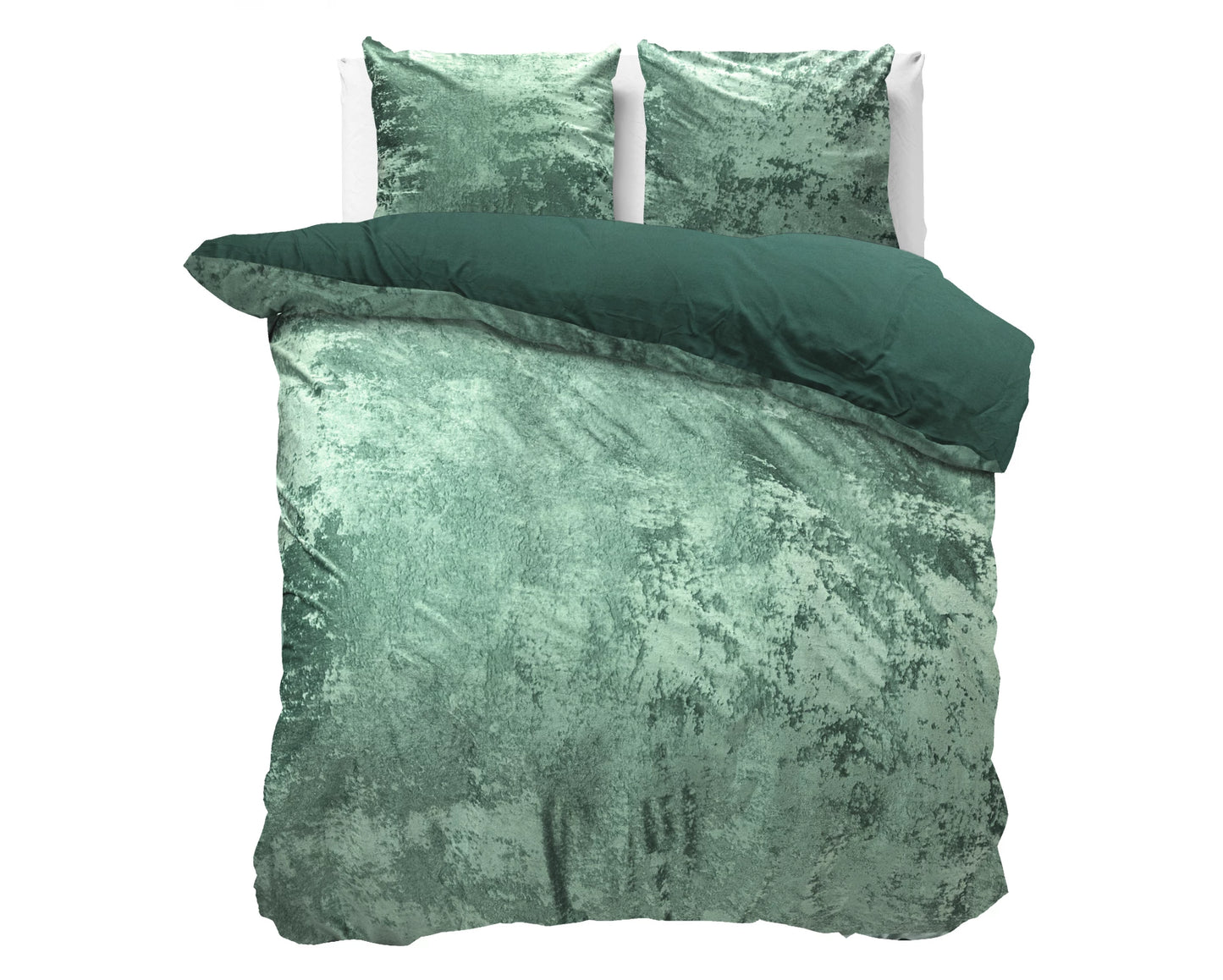 COMFY® Crushed Velvet Katoen - Donker Groen 240 x 220