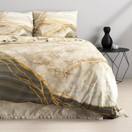 COMFY® Marble Botticino Taupe Dekbedovertrek