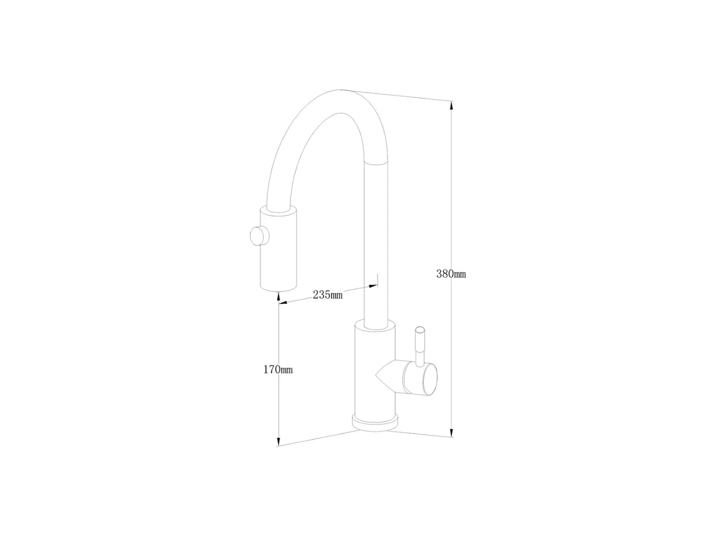 Keukenkraan - Uittrekbare sproeikop - Viola Geborsteld RVS - 42cm