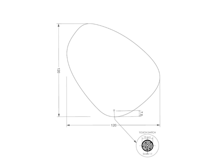 LED Badkamerspiegel Roxx - Organische spiegel - Verwarming - 120x120 cm