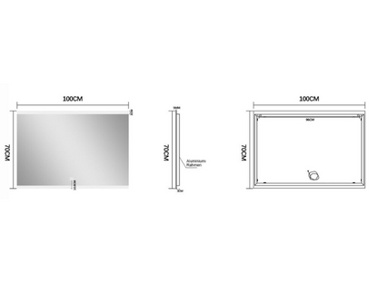 LED Badkamerspiegel Riga - Spiegelverwarming - 100x70cm