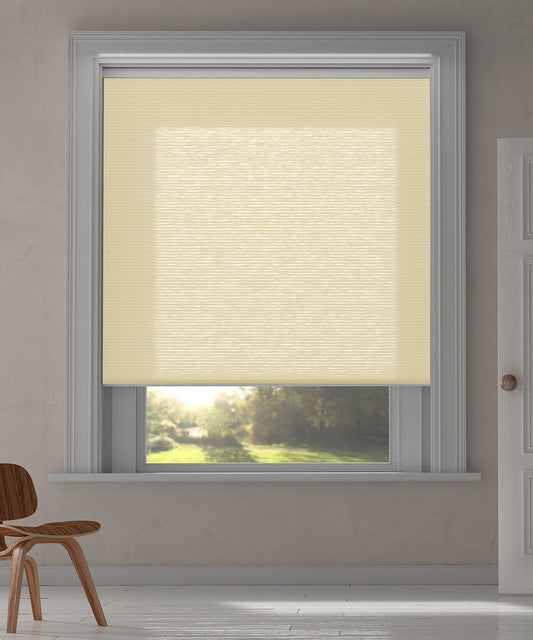 Duette® shades crème lichtdoorlatend - vrijhangend model - HetBinnenAanzicht