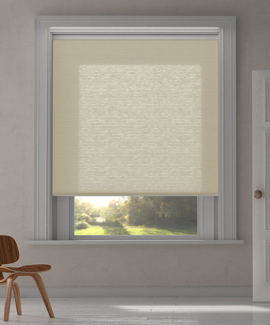 Duette® shades beige lichtdoorlatend - vrijhangend model - HetBinnenAanzicht